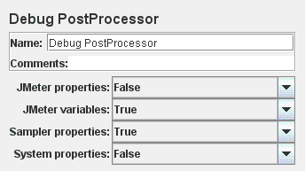 Screenshot for Control-Panel of Debug PostProcessor
