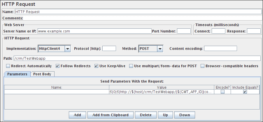 Figure 1 - HTTP Request with one unnamed parameter