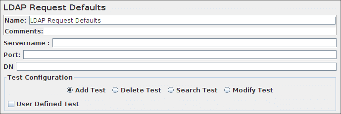 Screenshot for Control-Panel of LDAP Request Defaults