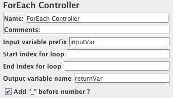 Screenshot for Control-Panel of ForEach Controller