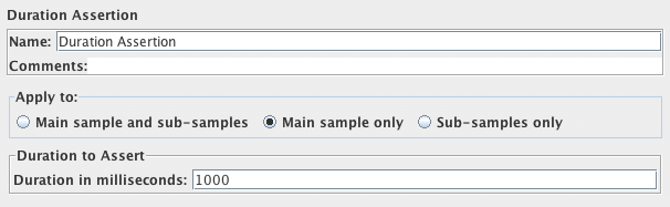 Screenshot for Control-Panel of Duration Assertion