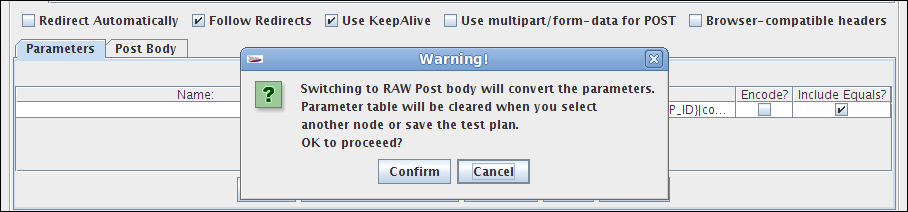 Figure 2 - Confirm dialog to switch