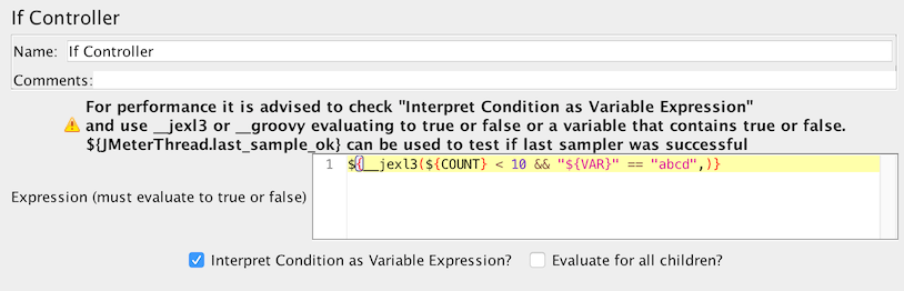 If Controller using expression