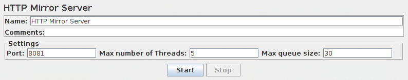 Screenshot for Control-Panel of HTTP Mirror Server