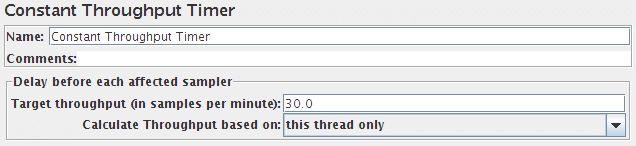 Screenshot for Control-Panel of Constant Throughput Timer