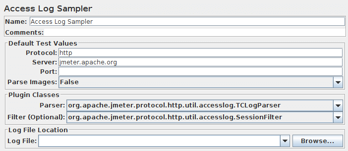 Screenshot for Control-Panel of Access Log Sampler