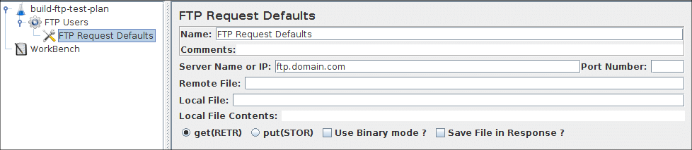 
Figure 8.4. FTP Defaults for our Test Plan