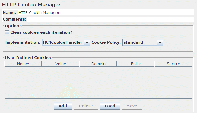 Screenshot for Control-Panel of HTTP Cookie Manager