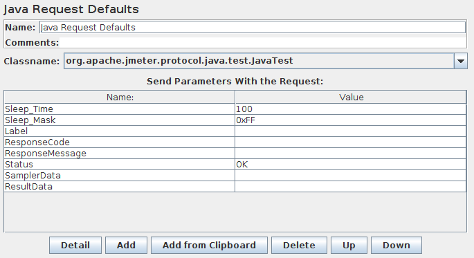 Screenshot for Control-Panel of Java Request Defaults