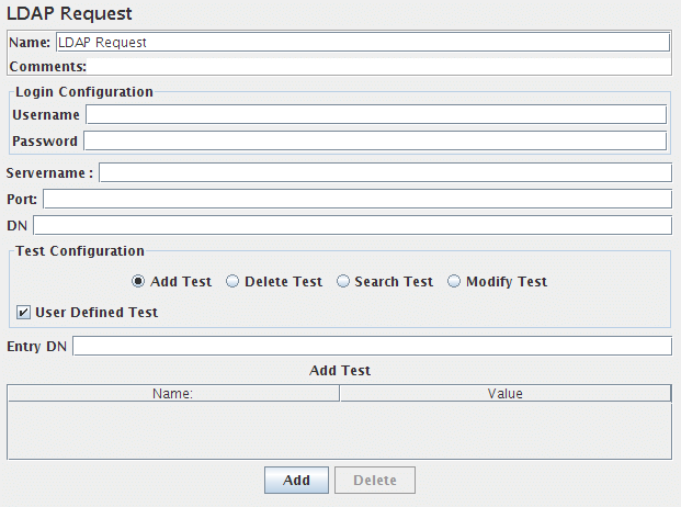 Screenshot for Control-Panel of LDAP Request