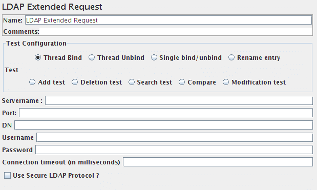 Screenshot for Control-Panel of LDAP Extended Request