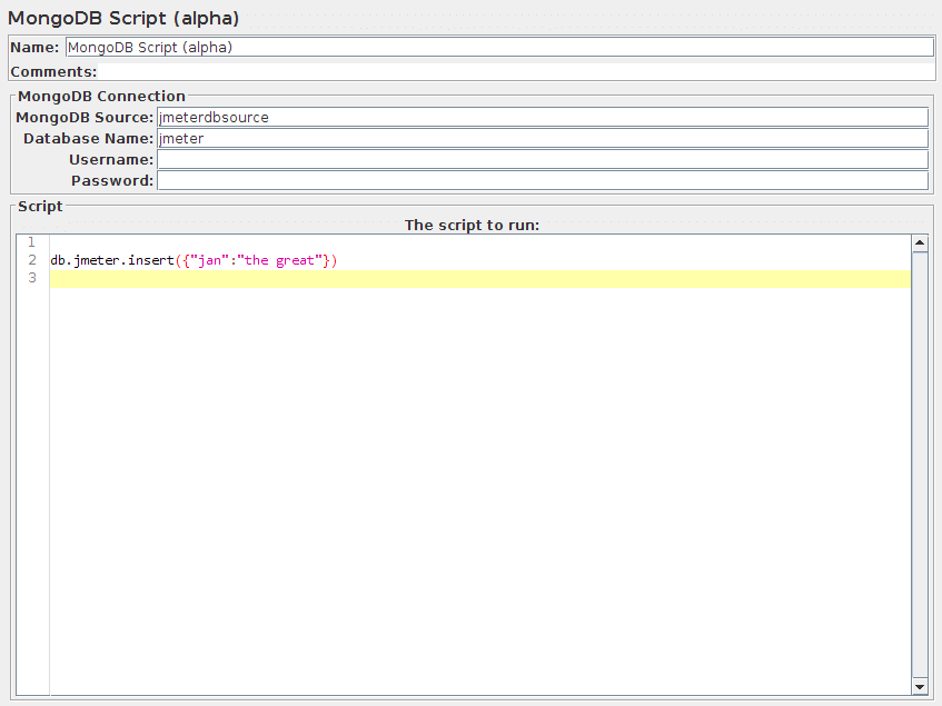 Screenshot for Control-Panel of MongoDB Script (DEPRECATED)