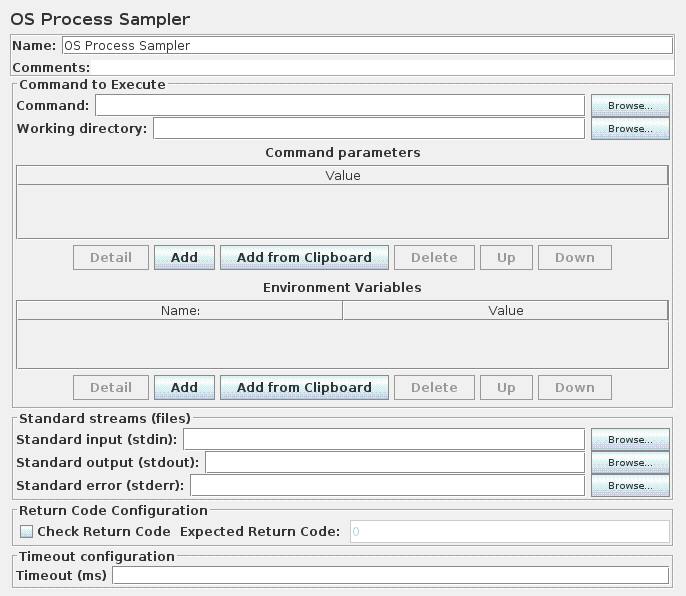 Screenshot for Control-Panel of OS Process Sampler
