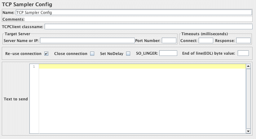 Screenshot for Control-Panel of TCP Sampler Config