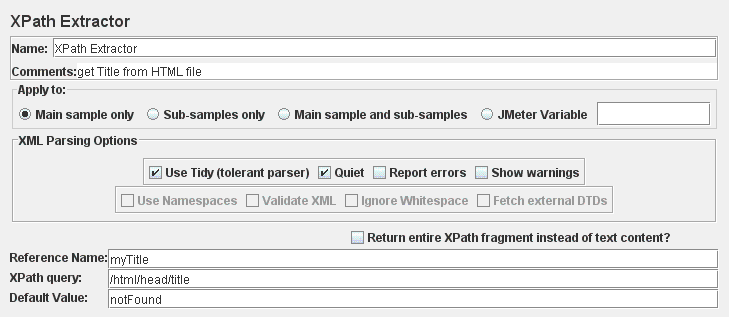 Screenshot for Control-Panel of XPath Extractor